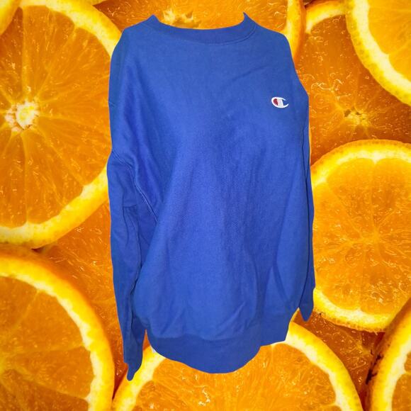 Vintage Champion Reverse Weave Bright Blue Sweatshirt Size Medium - Picture 9 of 9